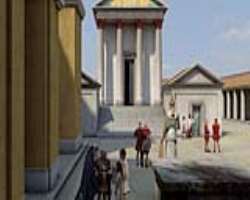 The temple of Goddess Sulis Minerva is built on a The temple of Goddess Sulis Minerva is built on a mound. The mound makes it higher than the other buildings nearby giving it a height of 50 feet. Only